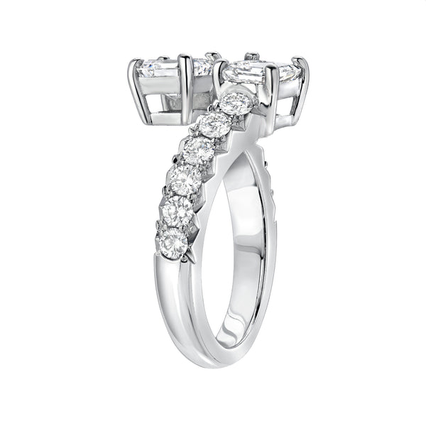 Mary Kate Asscher Bypass Diamond Ring