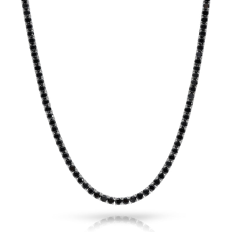 Black Diamond Tennis Necklace