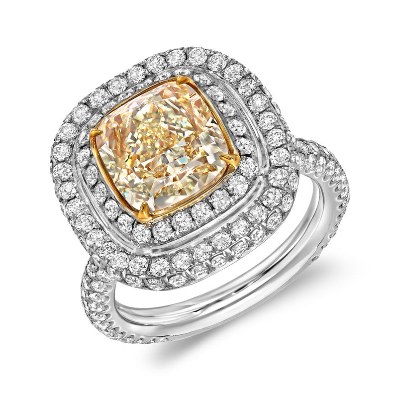 Vivienne Cushion Cut Double Row Ring