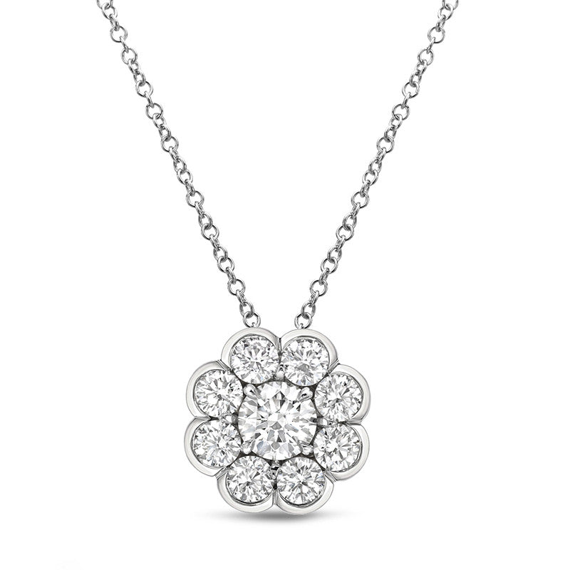 Samantha Round Brilliant Flower Pendant