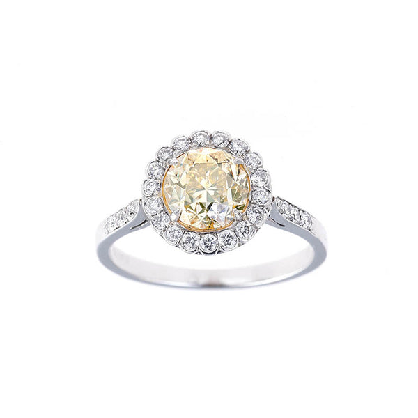 Celeste Brilliant Fancy Yellow Flower Ring