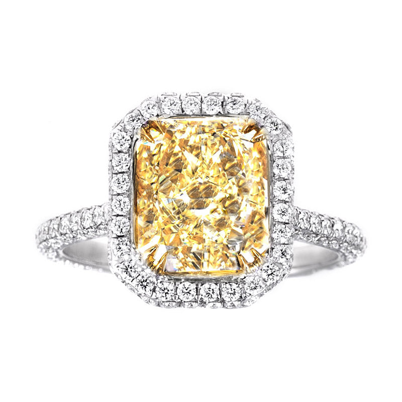Lily Radiant Cut Pave Ring