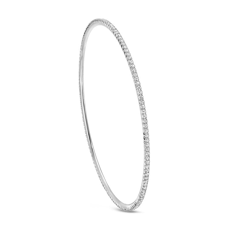 Isabelle White Gold French Pave Bangle