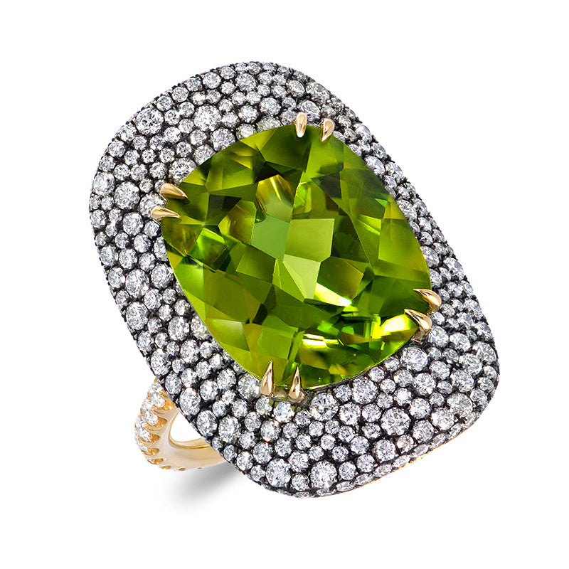 Olivia Peridot Cushion Cocktail Ring