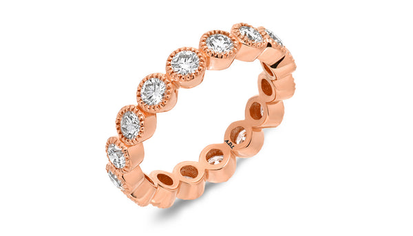 Rose Gold Fancy Infinity Bezel Band