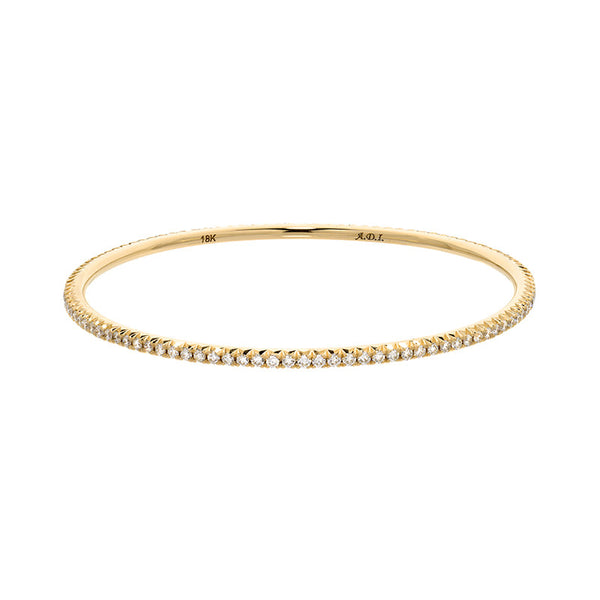 Yellow Gold French Pave Bangle