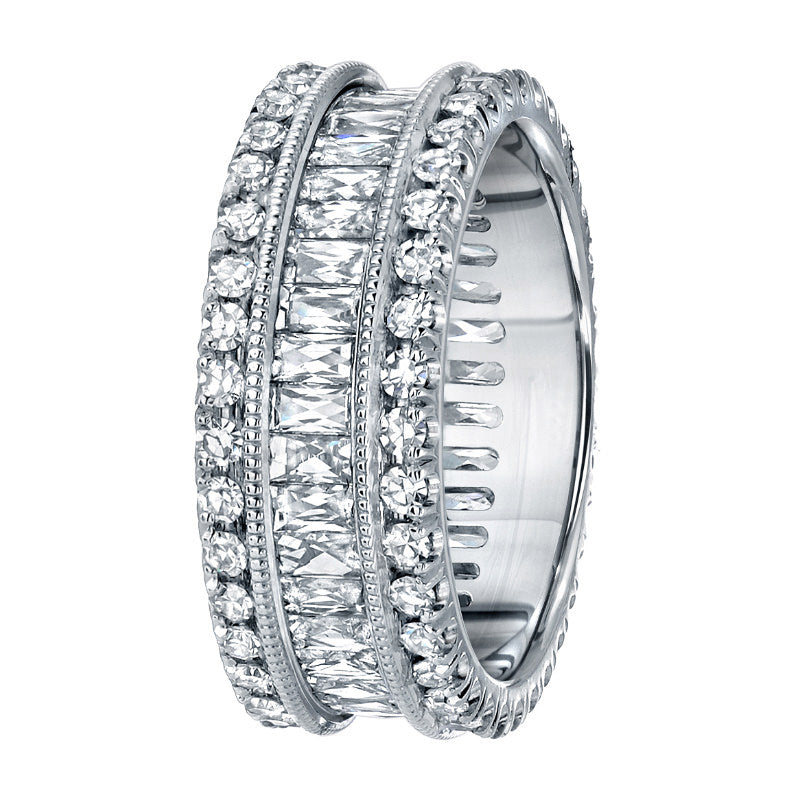 Single Cut French Baguette Eternity Band